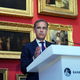 Bank of England governor Mark Carney calls for banknote ideas at the Victoria and Albert museum in London.